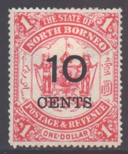 North Borneo Scott 75 - SG88, 1895 Arms 10c on $1 MH*