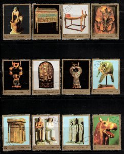 FUJEIRA Lot Of 20 Cancelled Egyptian Antiquities Stamps