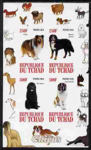 Chad 2010 Dogs #1 imperf sheetlet containing 4 values unm...