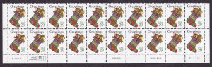 Scott #2872 Christmas Stocking Plate Block of 20 Stamps - MNH Bottom