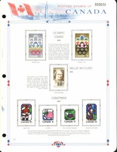 Canada Mint and Used Stamps on White Ace Album Page from Collection (Note: Pa...
