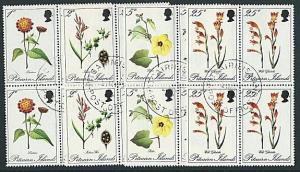 PITCAIRN 1970 Flowers blocks of 4 fine used................................41396