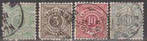 Wurttemberg #56-7, 60-1  Fine  Used CV $4.55  (A7909)