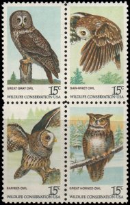 United States 1763a - Mint-NH - 15c Owls (Block /4) (1978)