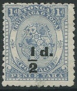 Tonga 1893 SG19 ½d on 1d Coat of Arms MNG