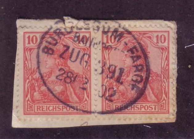 Germany Sc.# 83 X2 Used W / Bahnpost (railway) Cancel