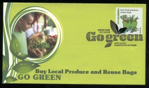 US 4524a Go Green Buy local Produce Reuse Bags UA Fleetwood cachet FDC