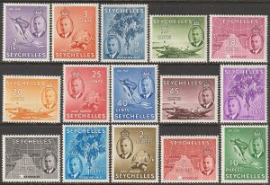 EDSROOM-17080 Seychelles 157-171 LH 1952 Complete George VI CV$87.75