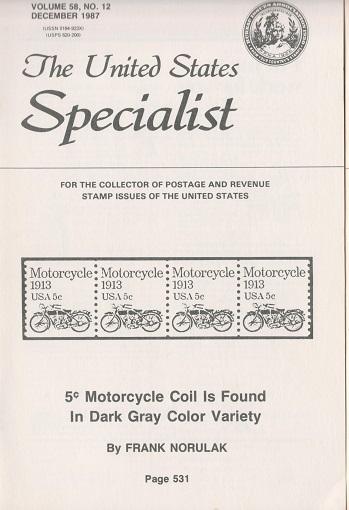 The United States Specialist:  Volume 58, No. 12  - December 1987