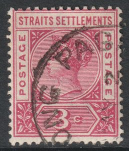 Malaya Straits Setts Scott 84 - SG96, 1892 Victoria 3c used