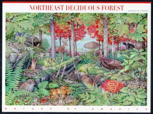 US 3899  Northeast Deciduous Forest Sheet of 10  MNH