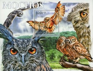 Owls Stamp Birds Bubo Bengalensis Asio Flammeus Otus spp. S/S MNH #5724 / Bl.100