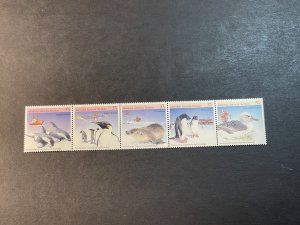 AUSTRALIAN ANTARCTIC TER. # L76-MNH---COMPLETE SET/STRIP OF 5---1988