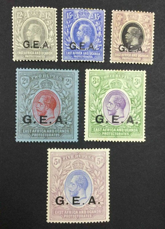 MOMEN: GERMAN EAST AFRICA GEA SG #63-68 1921 SCRIPT CA MINT OG H £405 LOT #63817