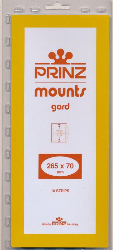 Prinz Scott Stamp Mount 70/265 mm - BLACK (Pack of 10) (70x265 70mm)  STRIP  952 