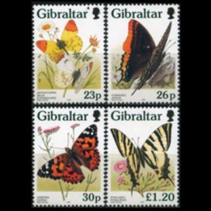 GIBRALTAR 1997 - Scott# 728-31 Butterflies Set of 4 NH