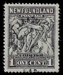 Newfoundland #184 Used LH; 1c Codfish (1932)