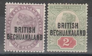 BECHUANALAND 1891 QV 1D AND 2D GB OVERPRINT