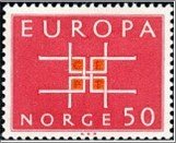 Norway NK 540   C.E.P.T.- Square Orange,Lilac purple 50 Øre