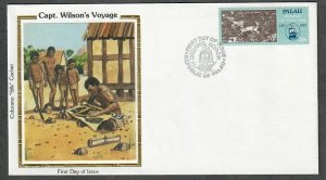 Palau 39 Captain Wilson's Voyage Colorano Silk FDC