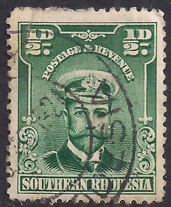 Southern Rhodesia 1924 - 29 KGV 1/2d Blue Green used SG 1 ( T353 )