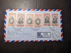 1951 Registered British St Lucia Cover Castries to Coxwold Yorks England