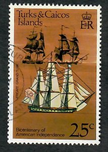 Turks and Caicos #313 used single