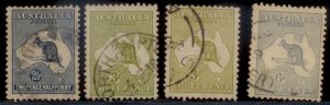 Australia 1915 SC# 46,47,47b,48 Used E90