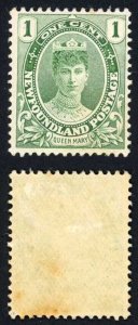 Newfoundland SG117a 1c Blue Green (tone spots) Cat 25