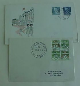 DENMARK  FDC 1953 JAN 22 & 1938 SEPT 2 CAT.$40.00