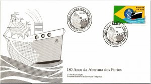 Brazil 1988 FDC - 180 Years of the Opening of Ports - F13353