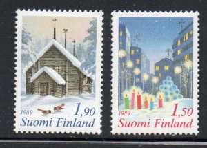 Finland Sc 808-09 1989 Christmas stamp set mint NH