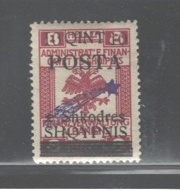 ALBANIA 1919  #100, OVERPRINT,  MH