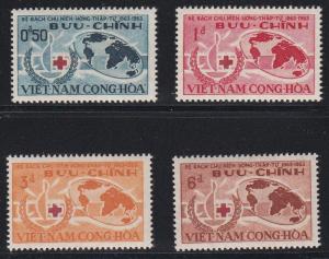 Viet Nam (South) # 219-222, Red Cross Cenennial, NH, 1/2 Cat.