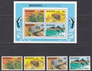 Bahamas, Fauna, Animals, Bats, Dolphins MNH / 1982