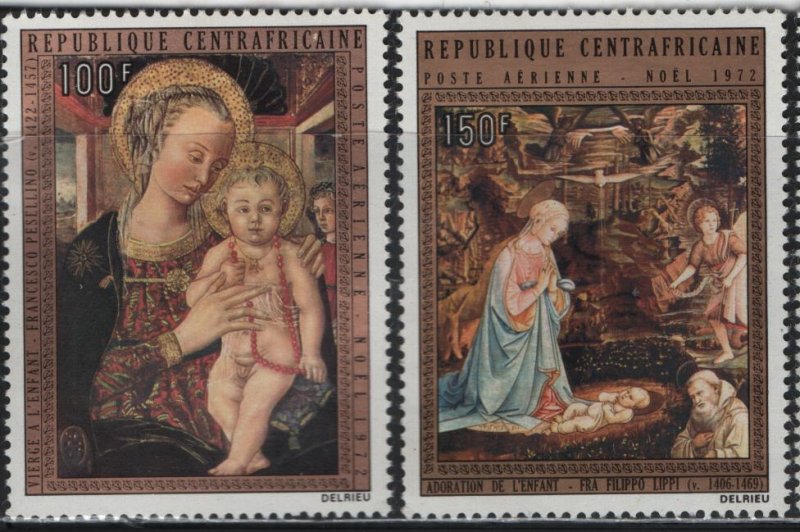 CENTRAL AFRICAN REPUBLIC, C103-C104, MNH, 1972, VIRGIN & CHILD