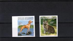 Central African Rep 1996 Dog &Cat (2) Set Imperf.Sc#1126/27 