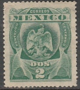 MEXICO 305, 2¢ EAGLE COAT OF ARMS. UNUSED, NO GUM. VF.