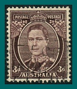 Australia 1941 King George VI, 3d used  #183A,SG187