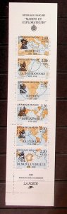 FRANCE Sc B593-8(B598a) NH BOOKLET OF 1988 - EXPLORERS - (CT5)