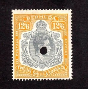 Bermuda stamp #127a, used, punch perf, perf 14,   CV $60.00