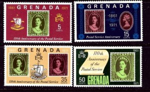 Grenada 417-20 MLH 1971 Postal Service Anniv    (ap3546)