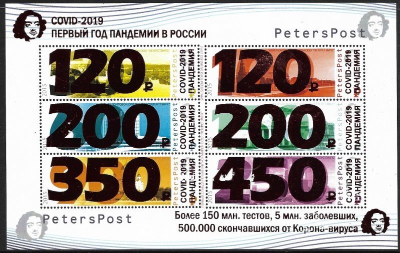 Russia. Finland. 2021. - Russia. 2021. Peterspost. COVID-19. The first year of t