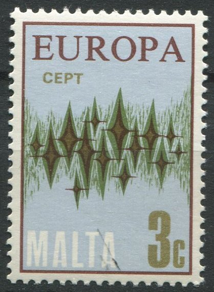 Malta Sc#451 MNH, 3c cblt & multi, Europa (C.E.P.T.) 1972 - Stars (1972)