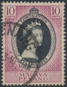 Penang   Malaya  SC#  27 Used  Coronation  see details & scans