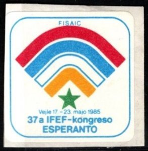 1985 Denmark Poster Stamp 37th IFEF Esperanto Congress 17-23 May