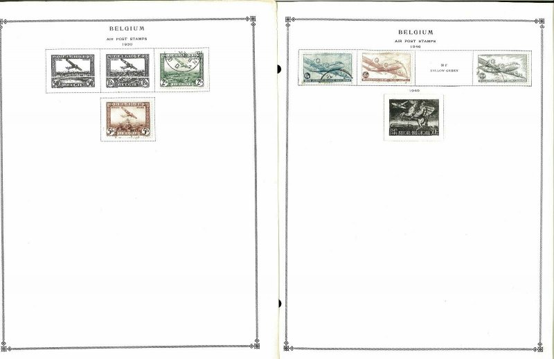 Belguim 1850-1972 Mint & Used Hinged on 46 Scott International Pages