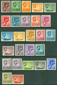 SG 135-149 Seychelles 1938-49. 2c-5r set of 25. Fine fresh mounted mint CAT £550