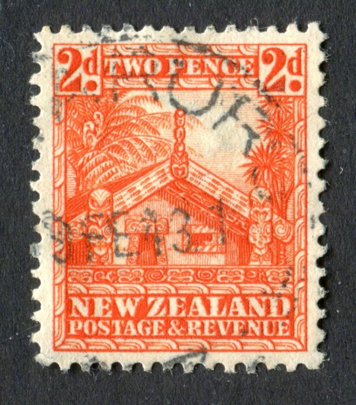 New Zealand 1935. 2d orange. Used. Inverted Watermark. SG559w. Cat £600.00.
