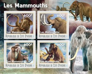 Stamps.Prehistoric Fauna Mammoths 2023 1 +1 sheets  perforated NEW